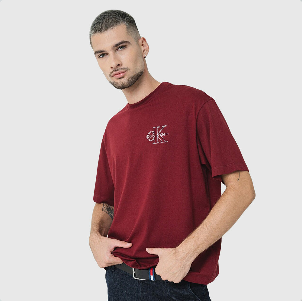 Calvin Klein Micro Graphic T-Shirt - Red |ThirdBaseUrban