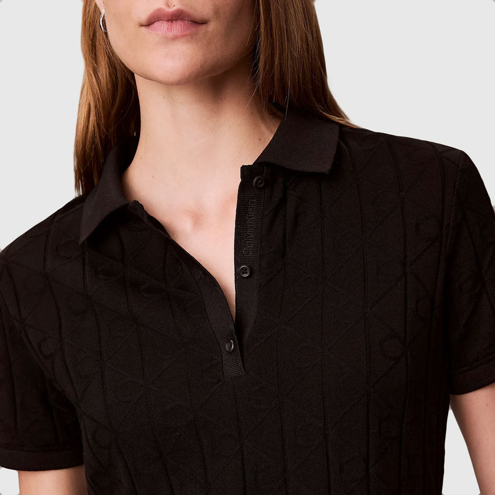 Jacquard Mini Dress - Black