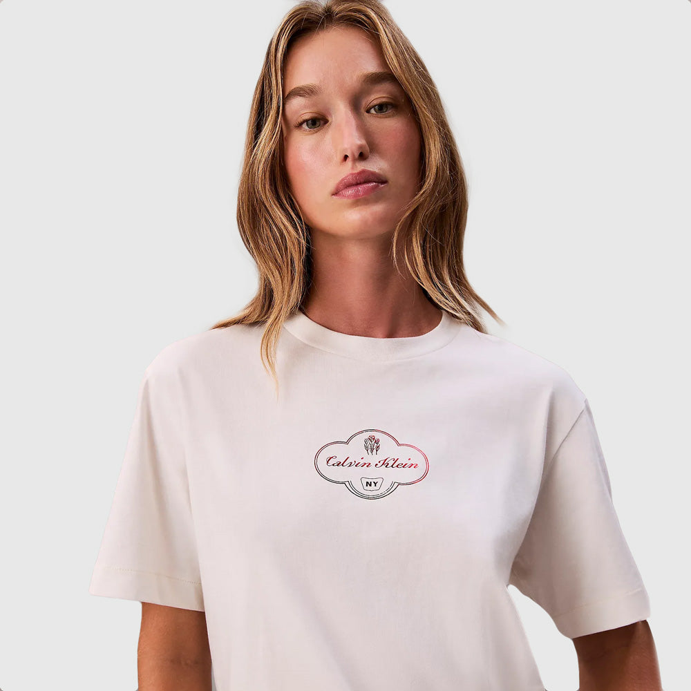 Boxy Coctail Logo T-Shirt - White