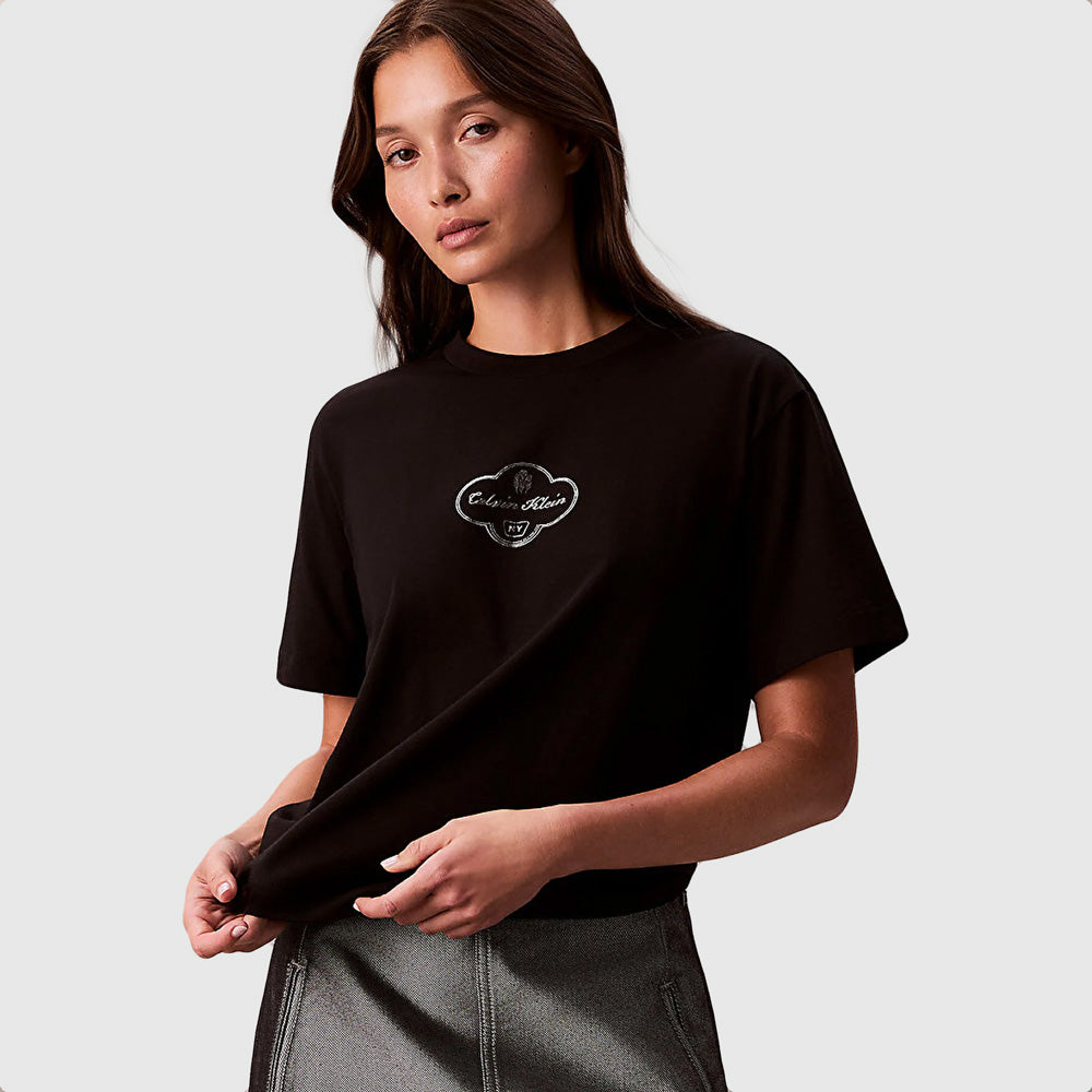 Calvin Klein Boxy Logo T-Shirt - Black |ThirdBaseUrban