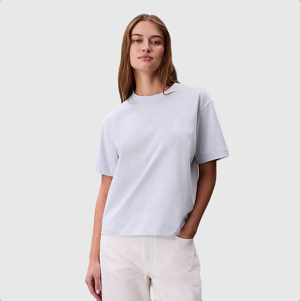 Calvin Klein Boxy Graphic T-Shirt - Light Blue |ThirdBaseUrban