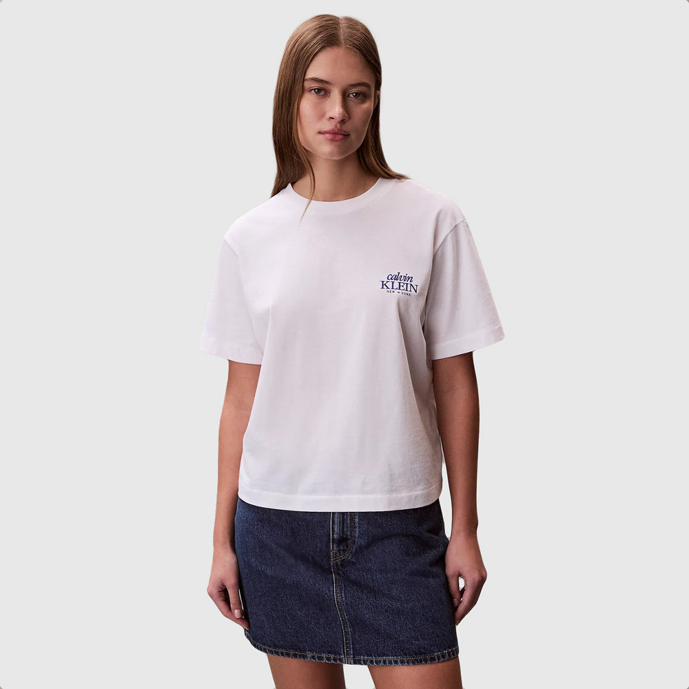 Calvin Klein Boxy Graphic T-Shirt - White |ThirdBaseUrban