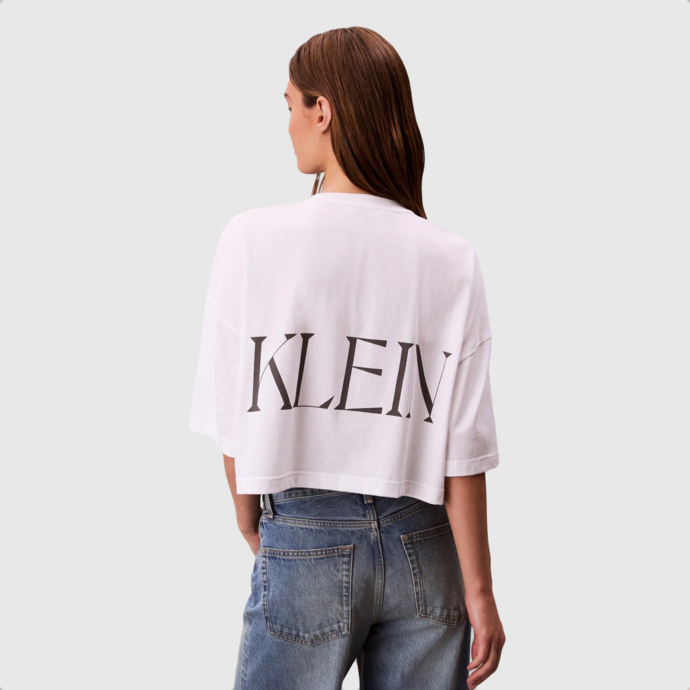 Cropped Graphic T-Shirt - White