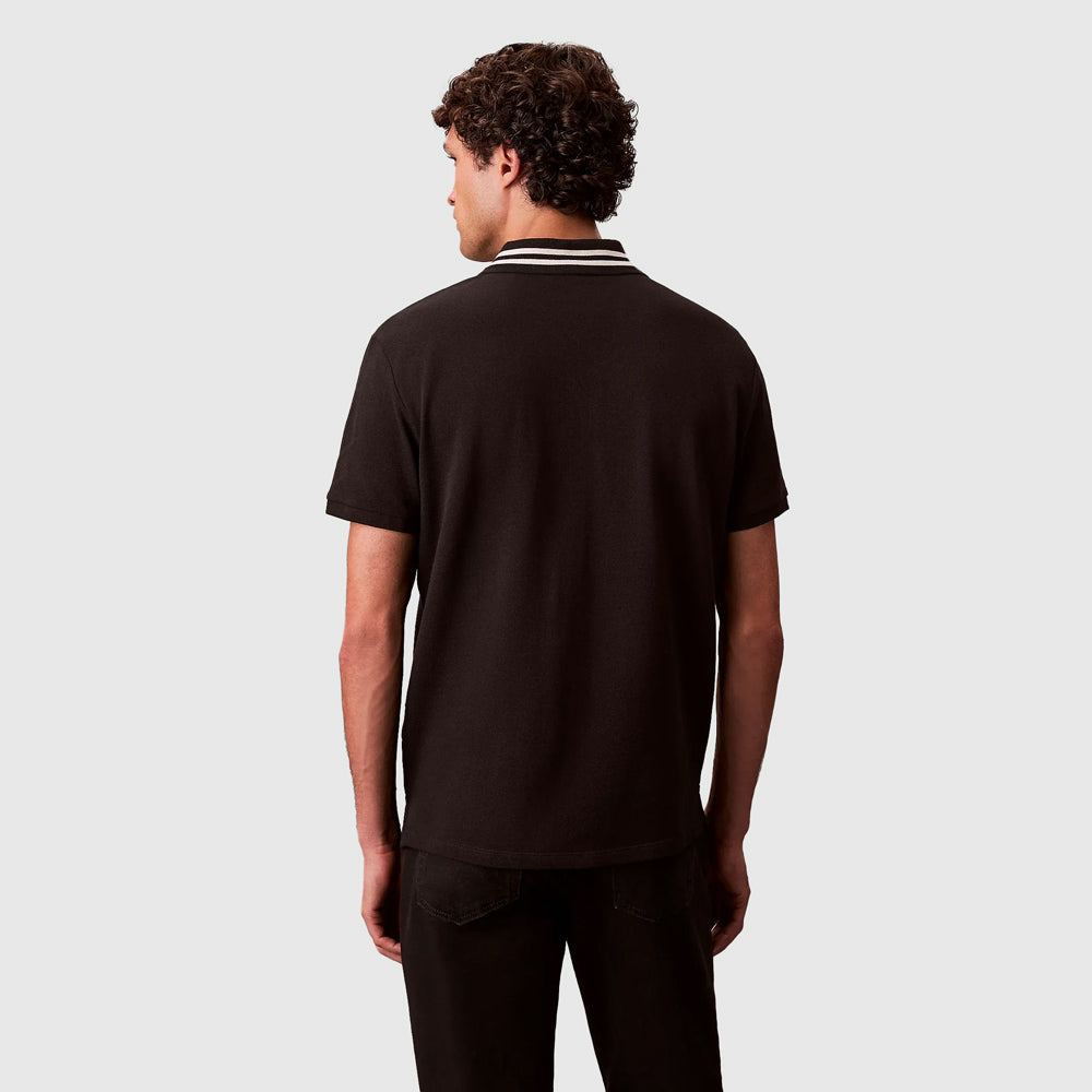 Pique Tipped Golfer - Black