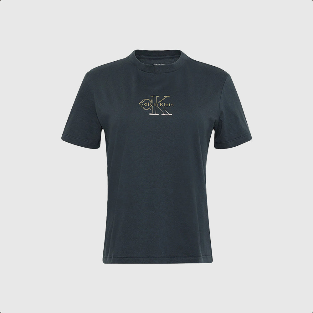 Calvin Klein Classic Foil Monologo T-Shirt - Navy |ThirdBaseUrban