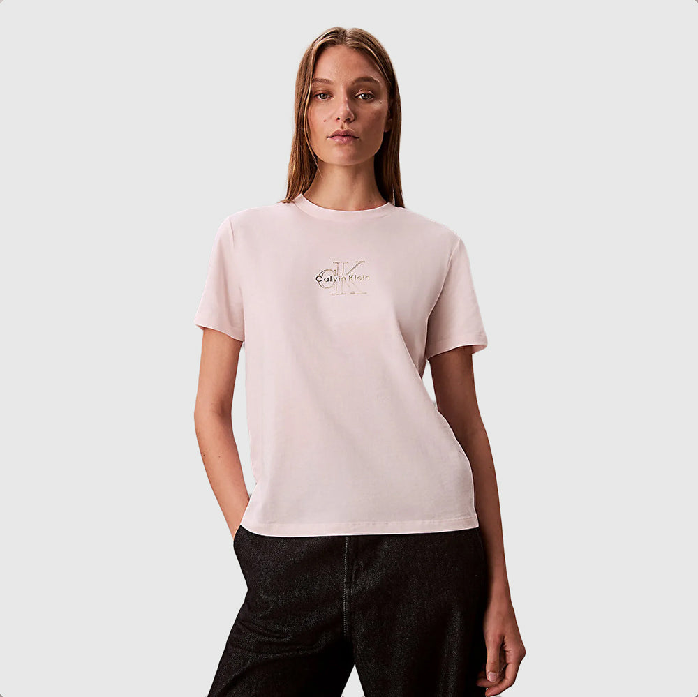 Calvin Klein Classic Foil Monologo T-Shirt - Blush |ThirdBaseUrban
