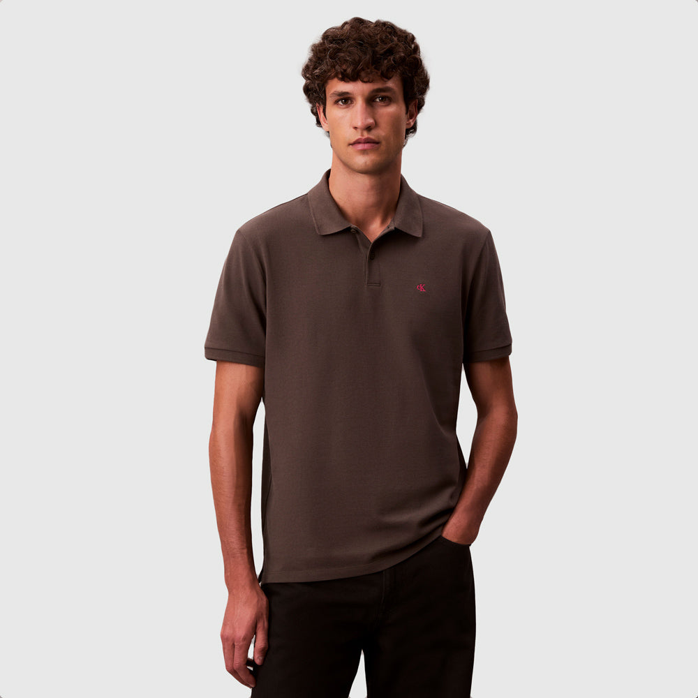 Calvin Klein Monogram Pique Golfer - Beluga |ThirdBaseUrban