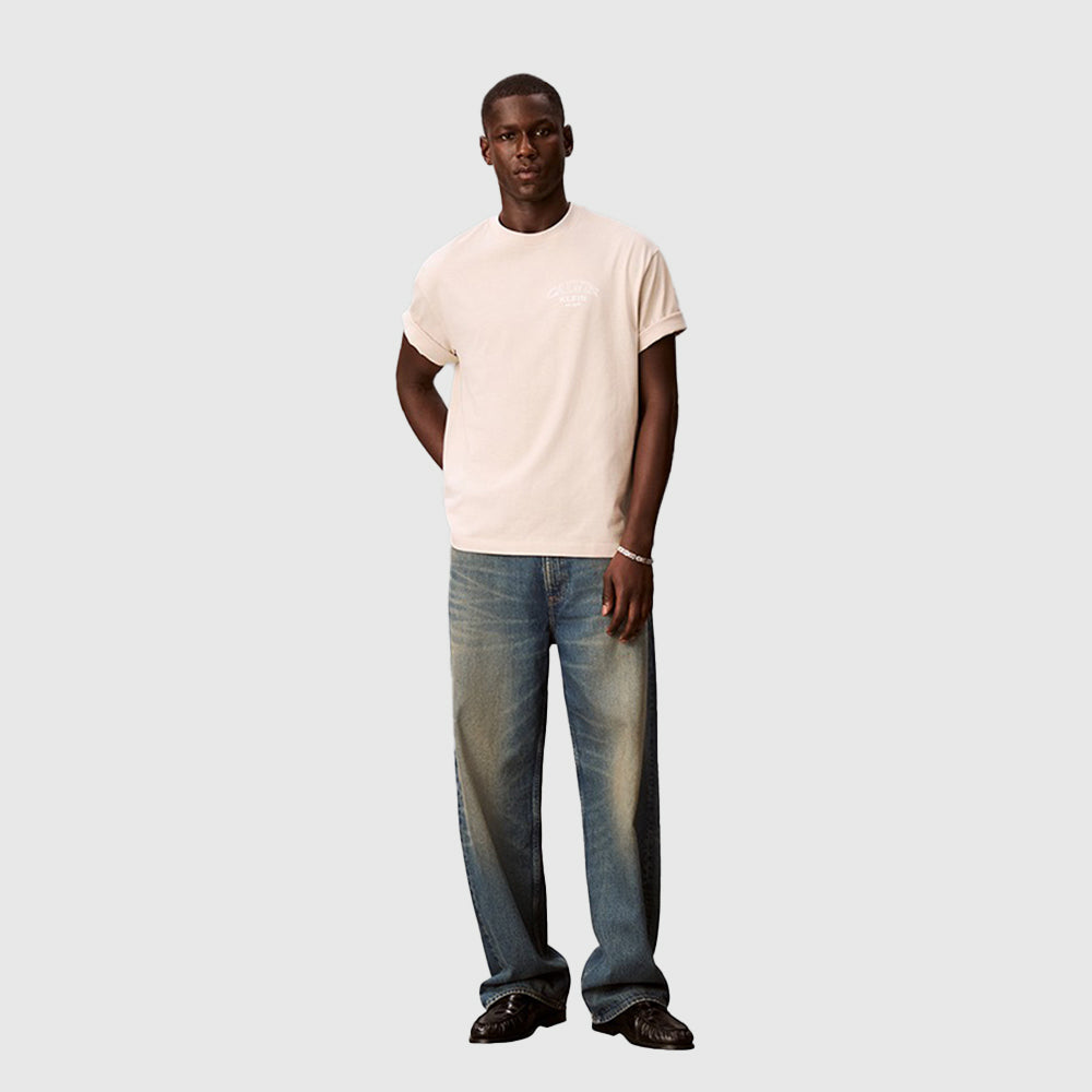 Relaxed Embossed Monologo T-Shirt - Beige
