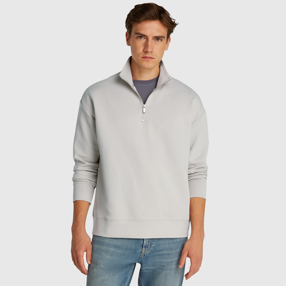 Calvin Klein Tech Interlock Q-Zip - Light Grey |ThirdBaseUrban