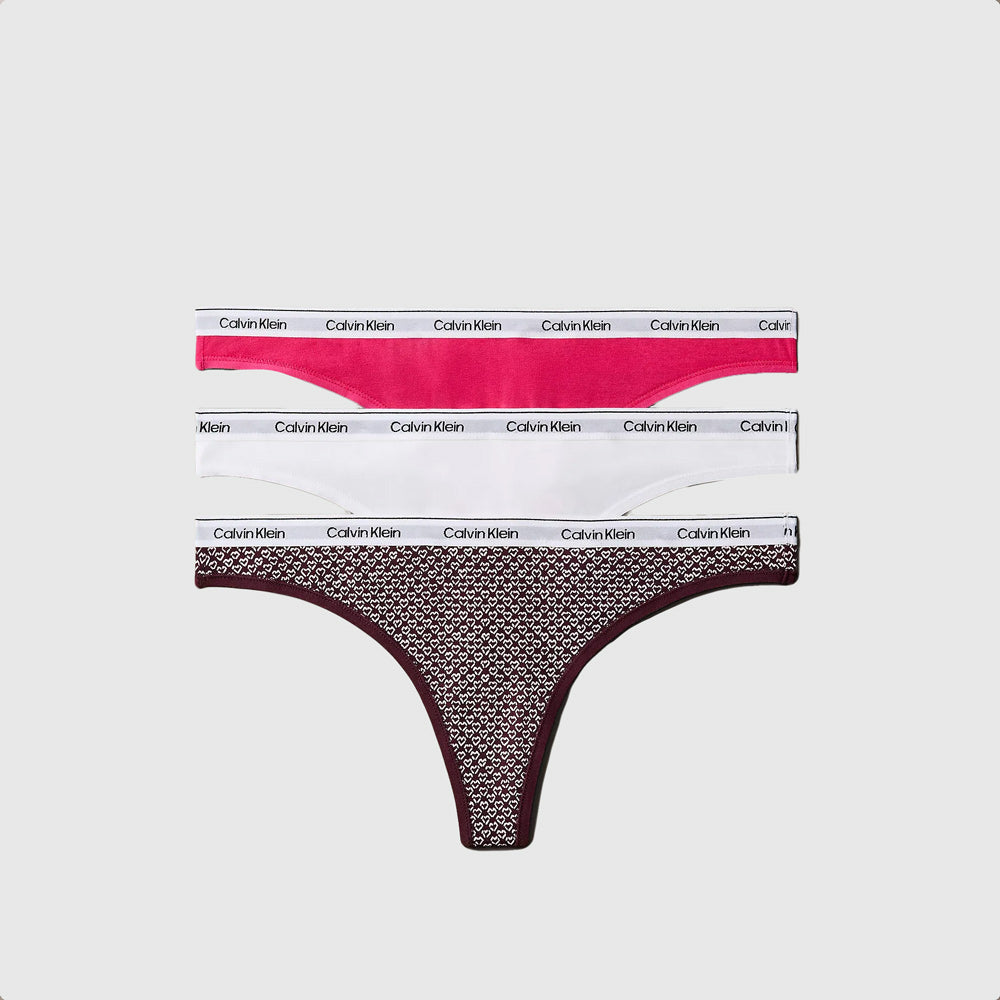 Calvin Klein 3 Pack Thong - White Multi |ThirdBaseUrban