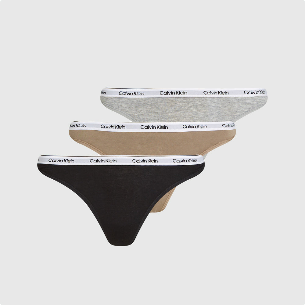 Calvin Klein 3 Pack Thong - Grey Multi |ThirdBaseUrban