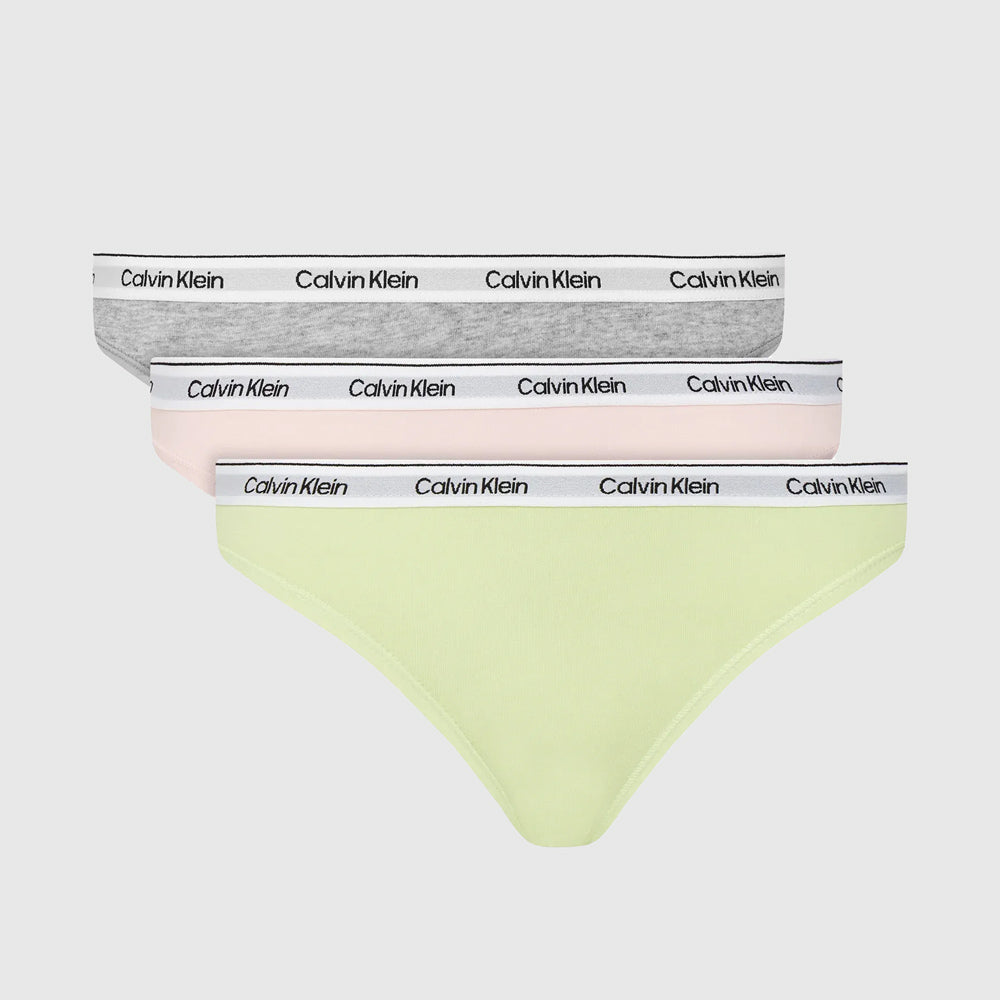 Calvin Klein 3 Pack Thong - Green Multi |ThirdBaseUrban