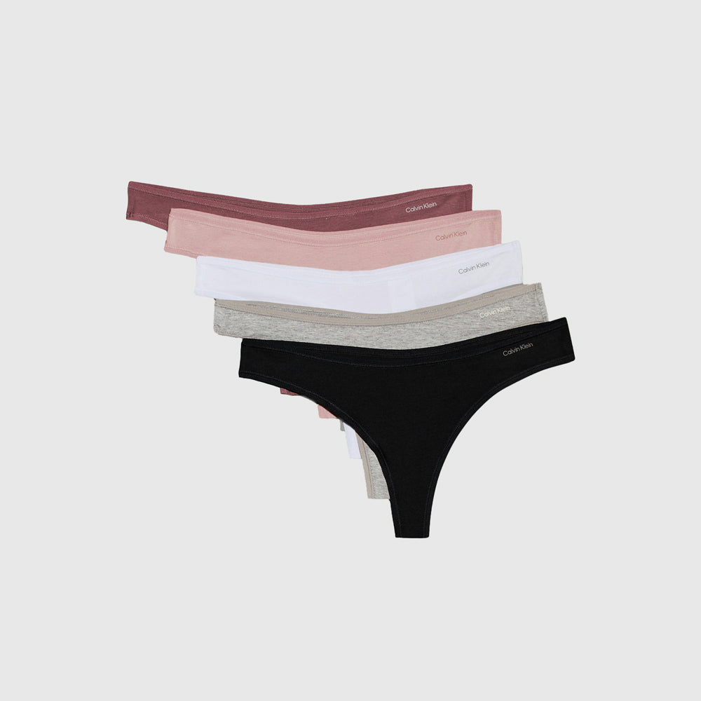 Calvin Klein 5 Pack Cotton Thong - Multi |ThirdBaseUrban