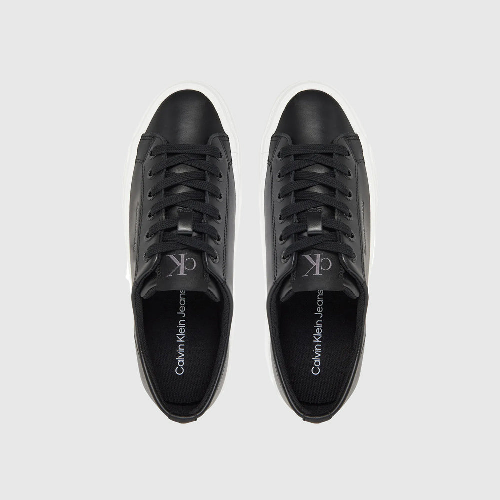 Vulc Flatform Leather Sneaker - Black / White