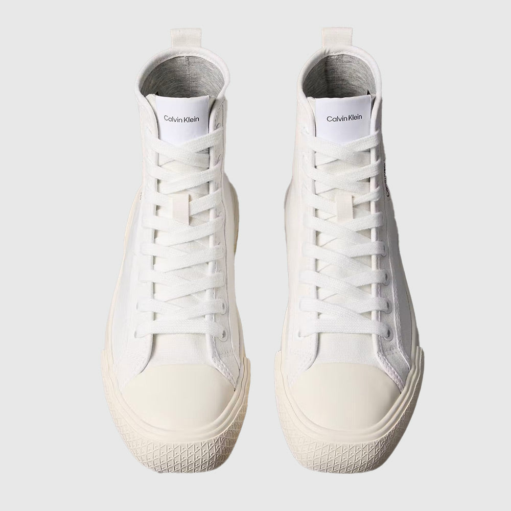 Vivy Canvas High-Top Logo Trainers - White