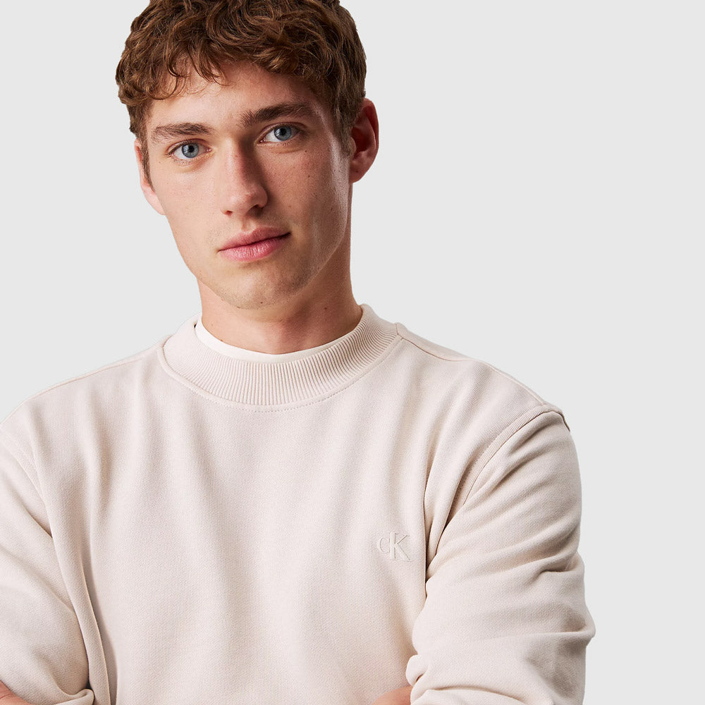Washed Print Sweater - Light Grey