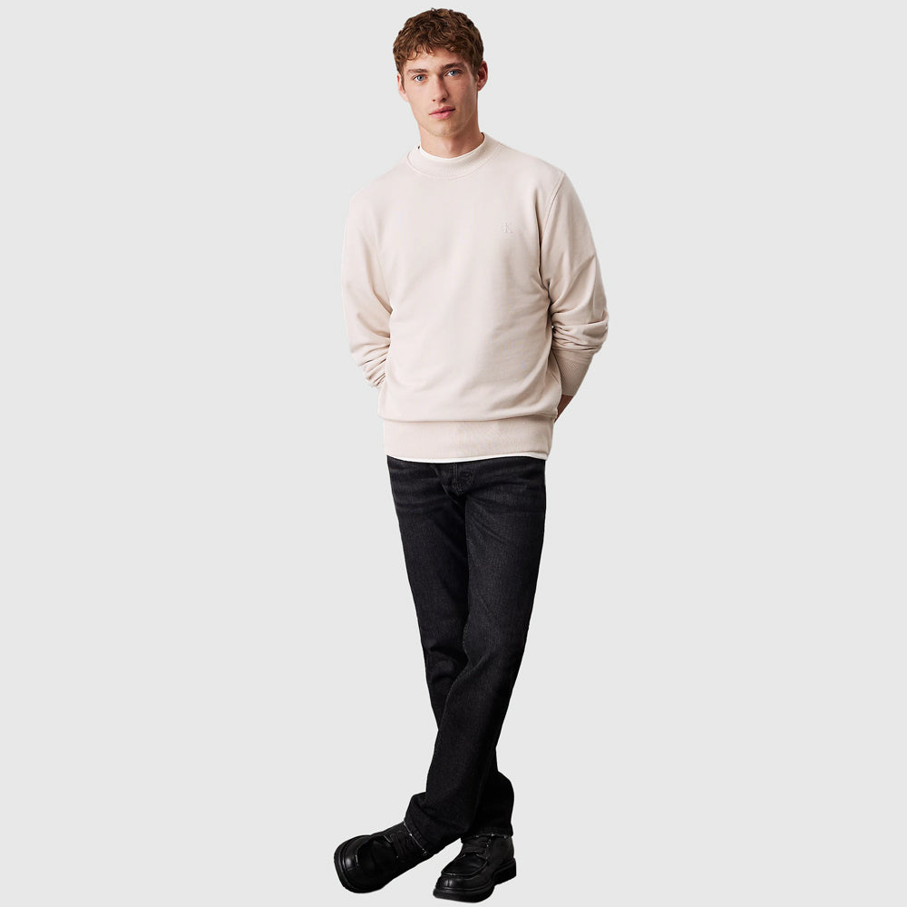 Washed Print Sweater - Light Grey