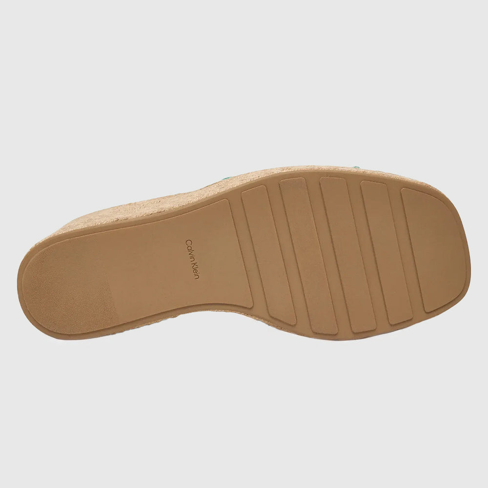 Espadrille Wedge Sandals - Green