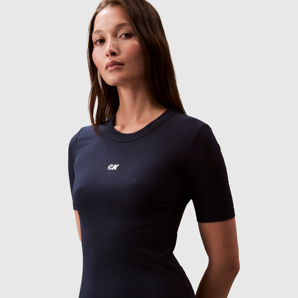 Modal Rib Dress - Navy