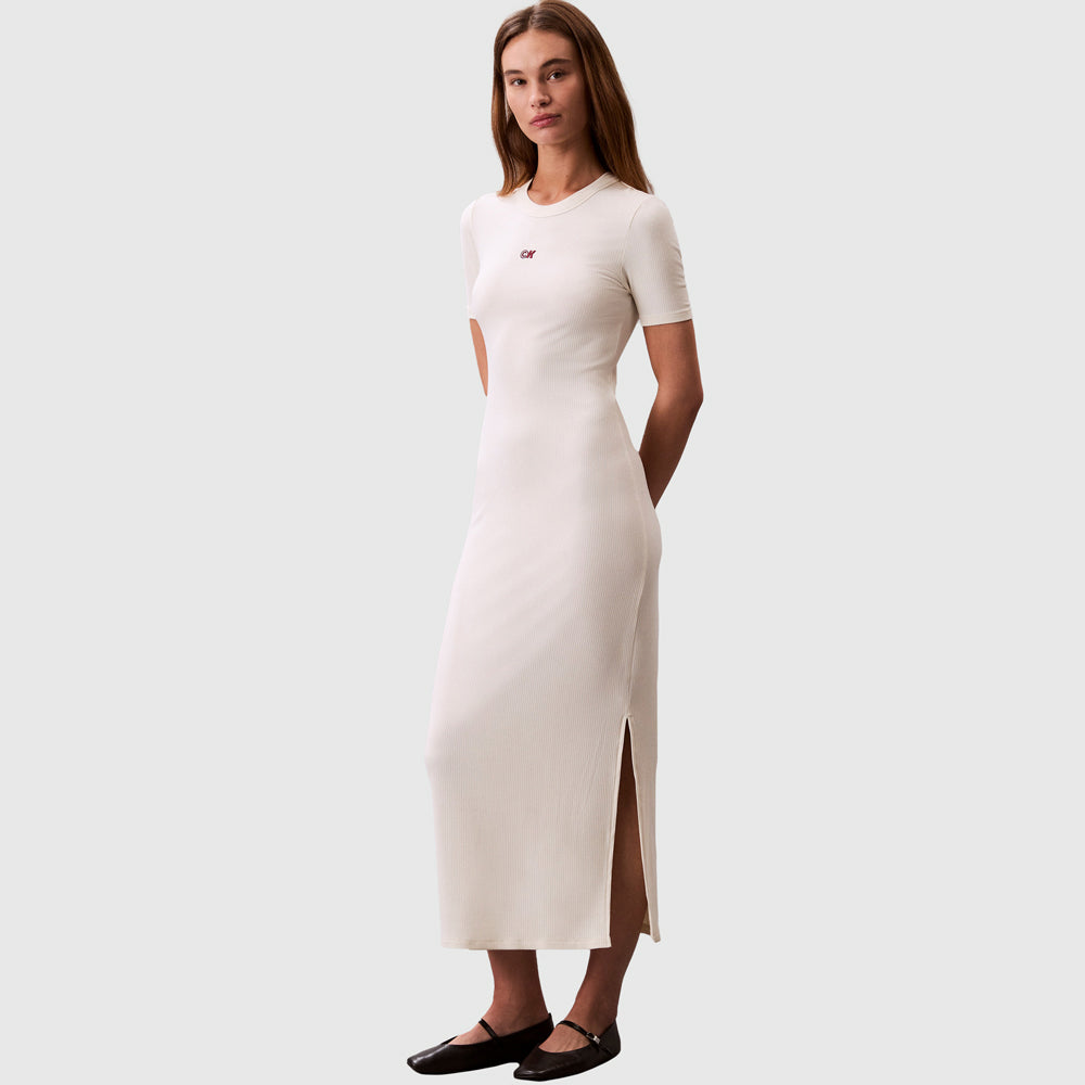 Calvin Klein Modal Rib Dress - Cream |ThirdBaseUrban