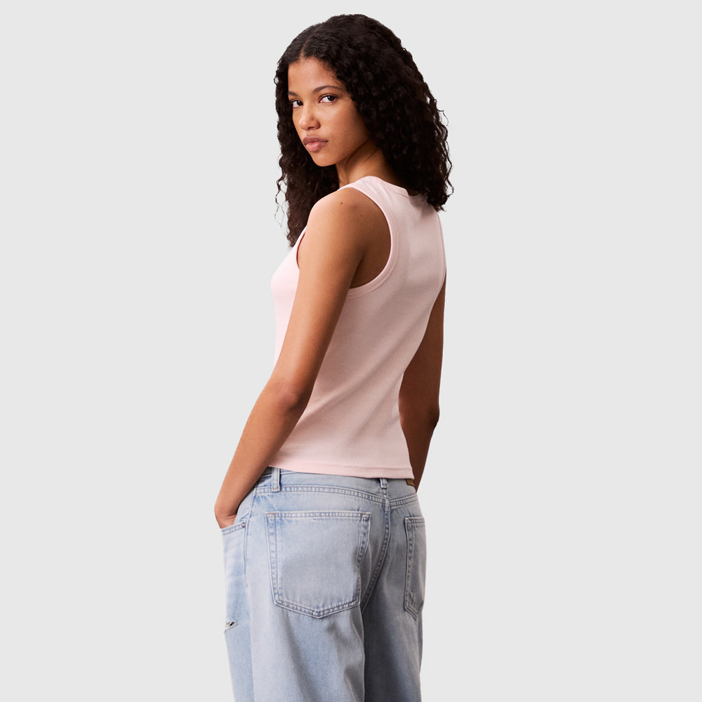 Label Rib Tank - Dusty Pink