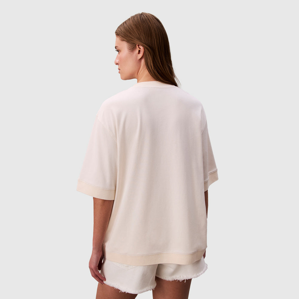 Oversized Boyfriend Knit T-Shirt - Offwhite