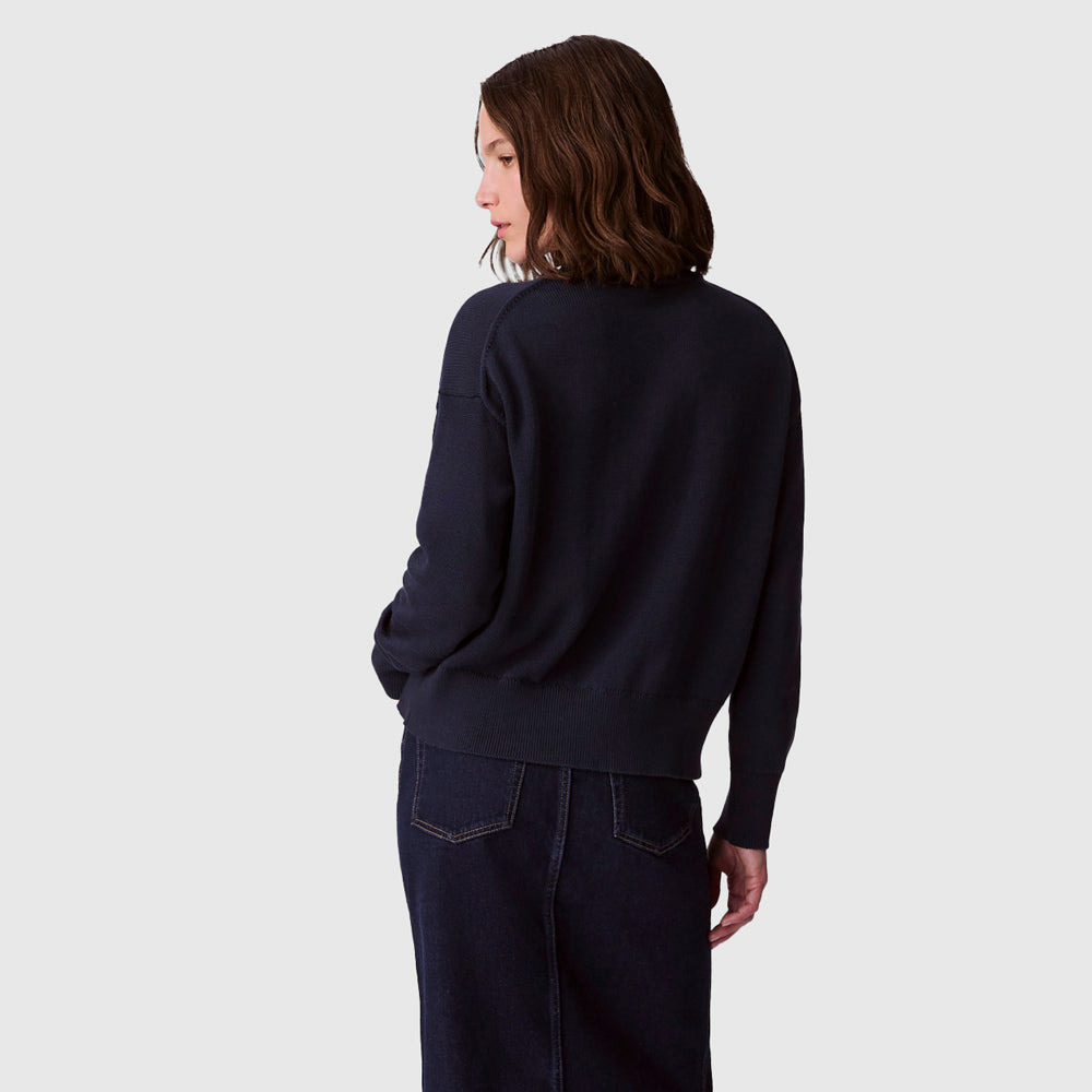 Cotton Graphic Pullover - Navy