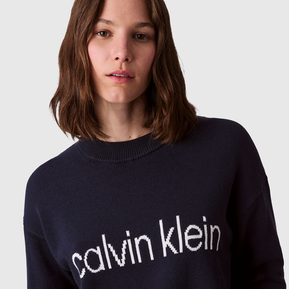 Cotton Graphic Pullover - Navy