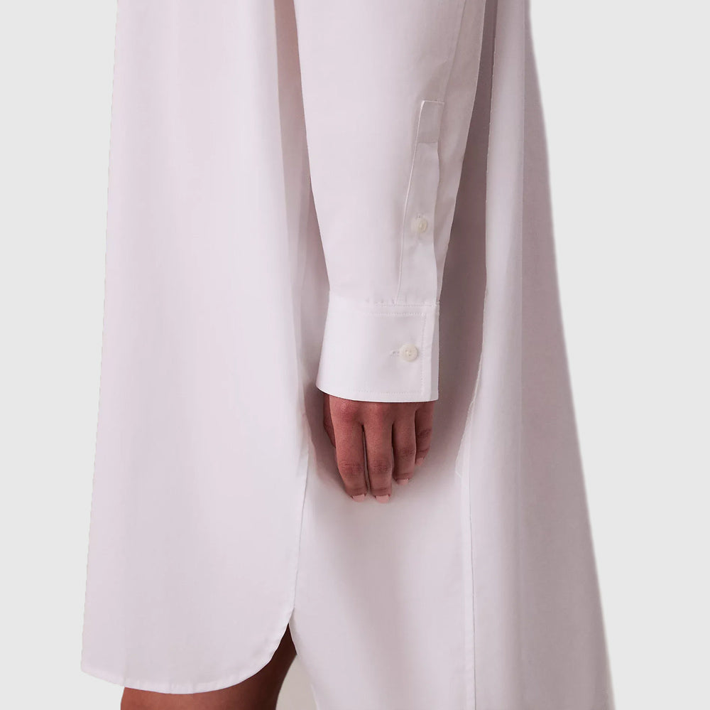 Cotton Oversized Shirtdress - White