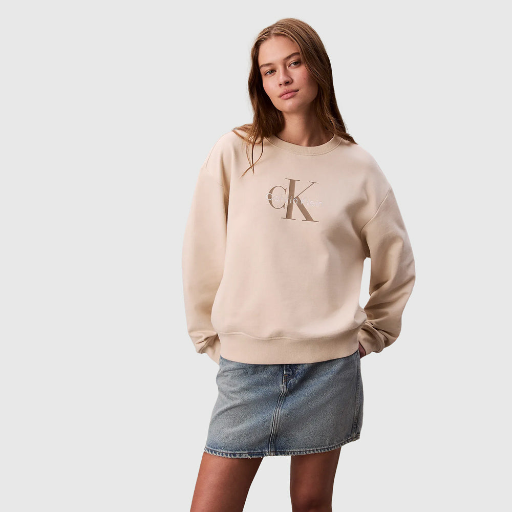 Calvin Klein French Terry Sweater - Cream |ThirdBaseUrban