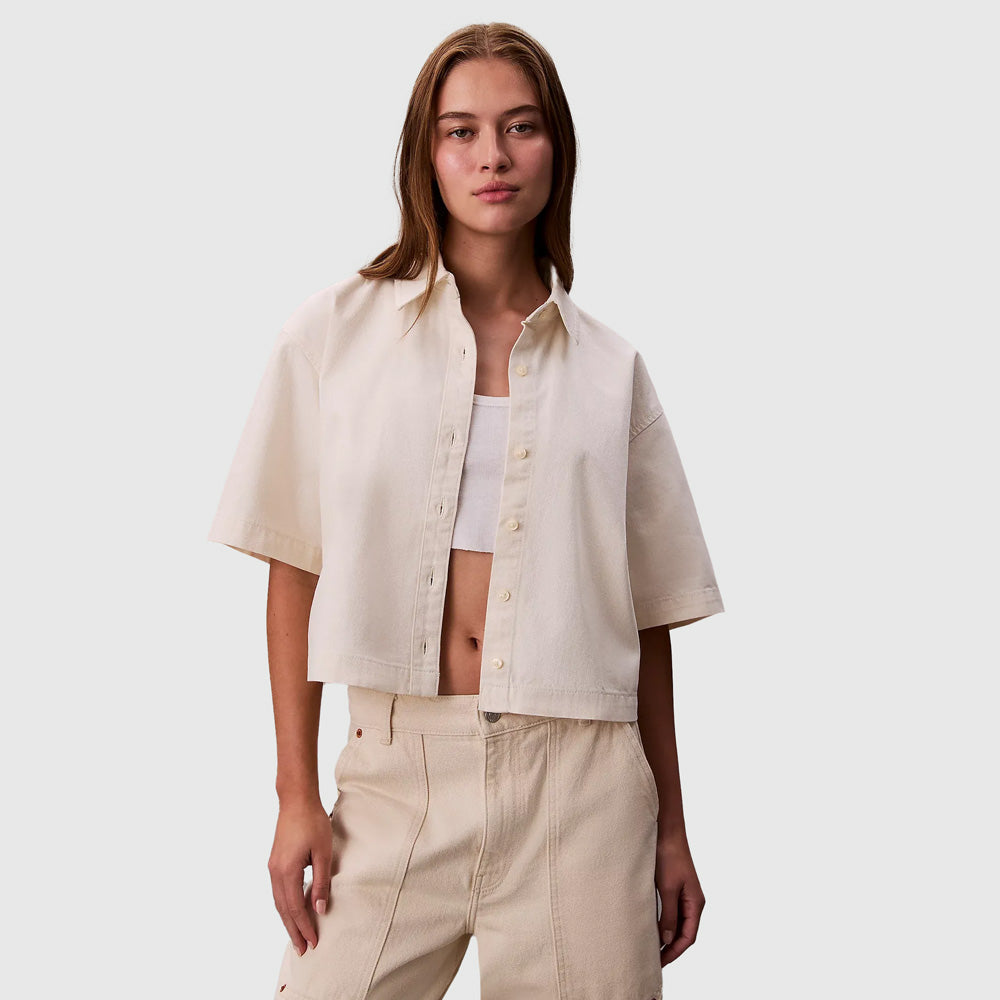 Calvin Klein Denim Shirt - Chalk White |ThirdBaseUrban