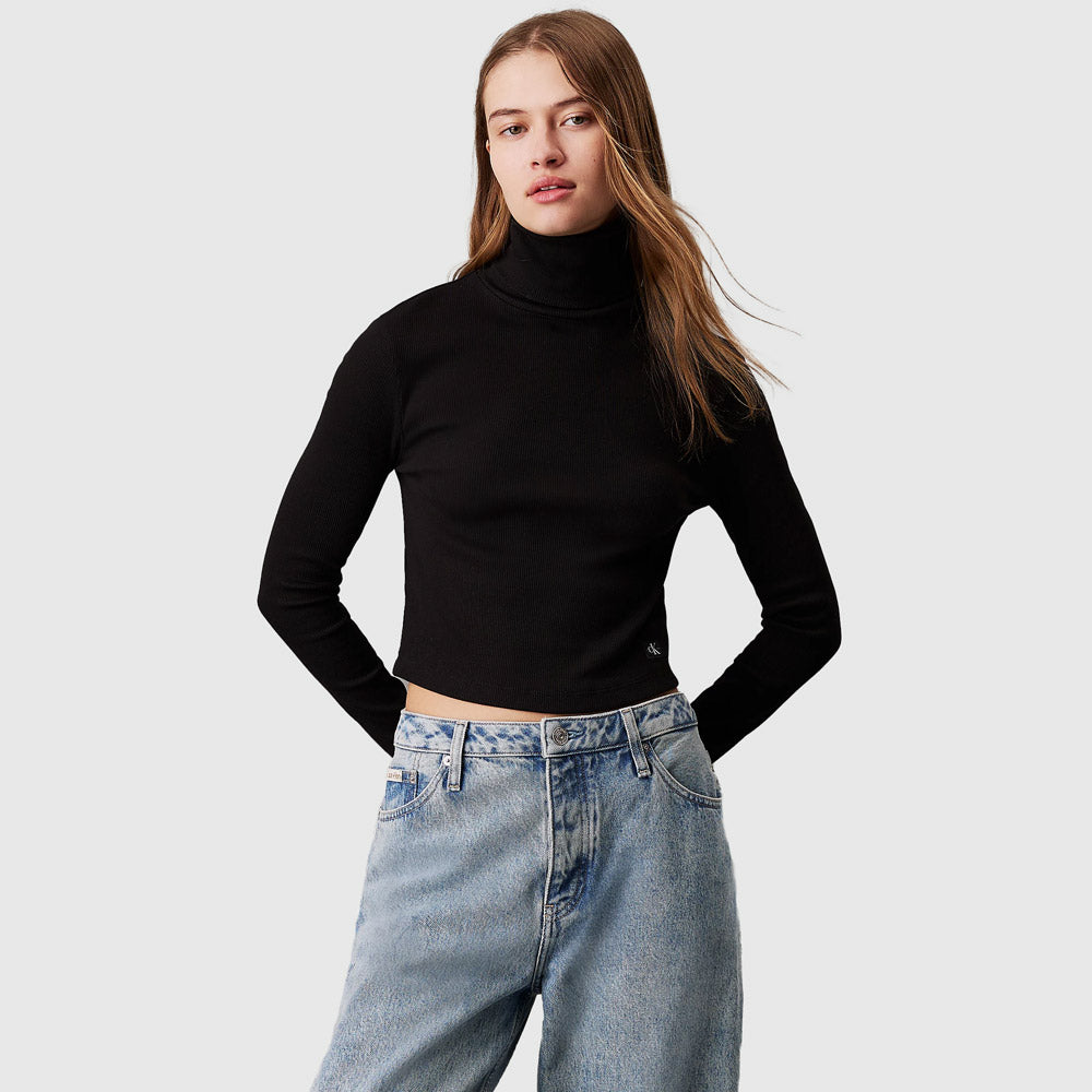 Calvin Klein Rib Rollneck - Black |ThirdBaseUrban