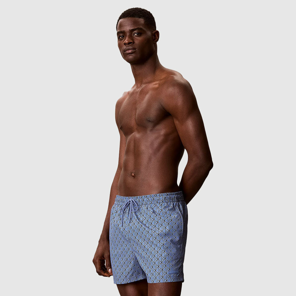 Short Drawstring Swim Short - Blue Grey