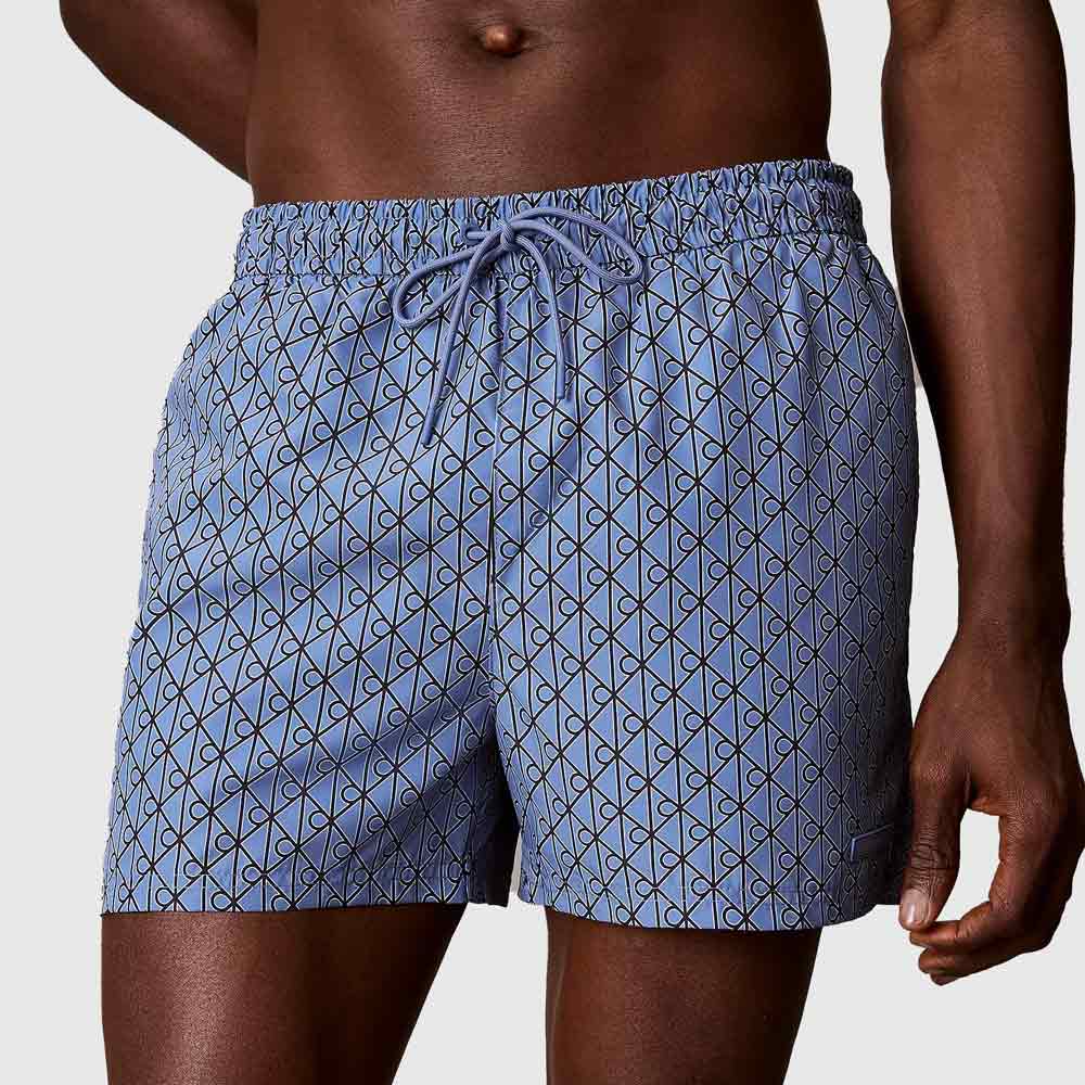 Short Drawstring Swim Short - Blue Grey