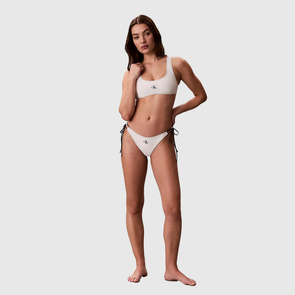 Tie Side Bikini Bottom - White