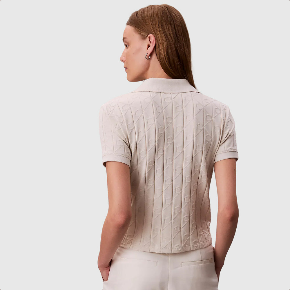 Jacquard Golfer Top - Offwhite