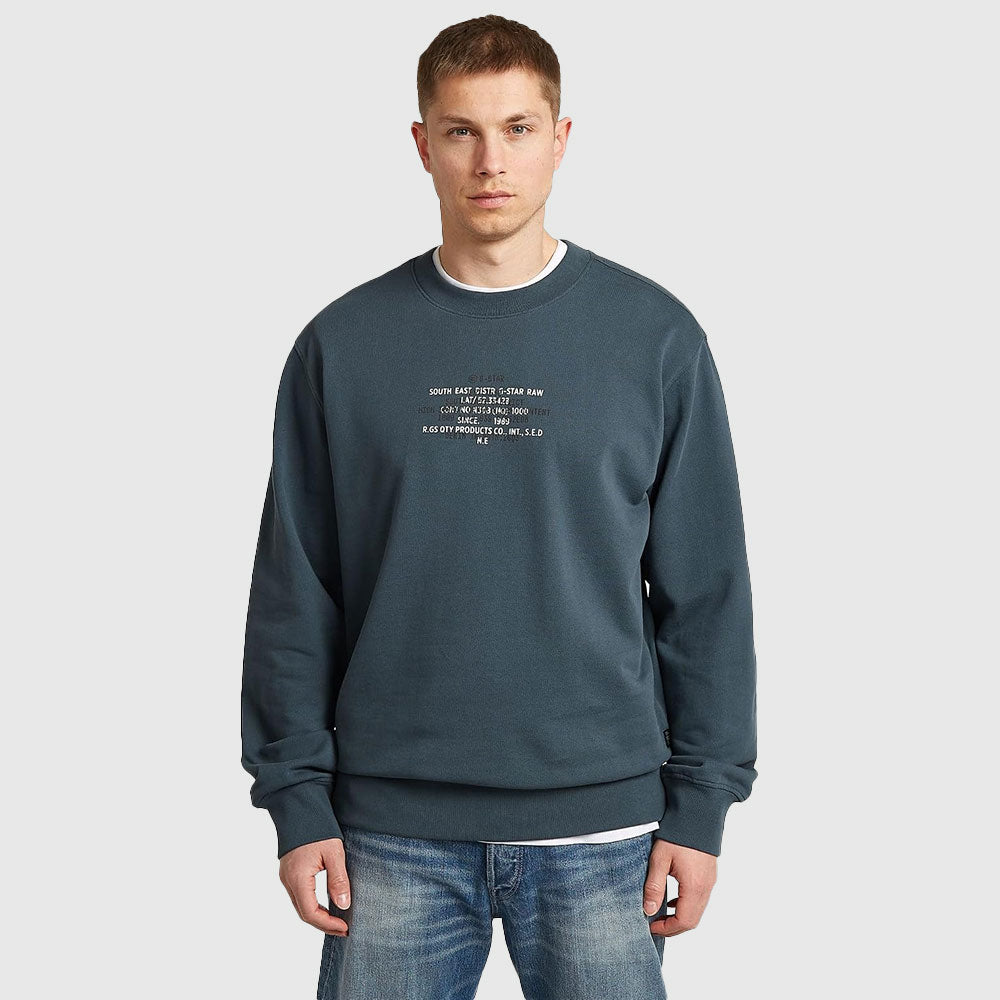 Multi Text Sweat Top - Navy