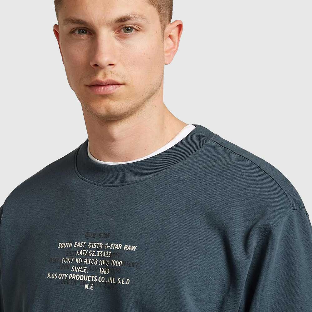 Multi Text Sweat Top - Navy