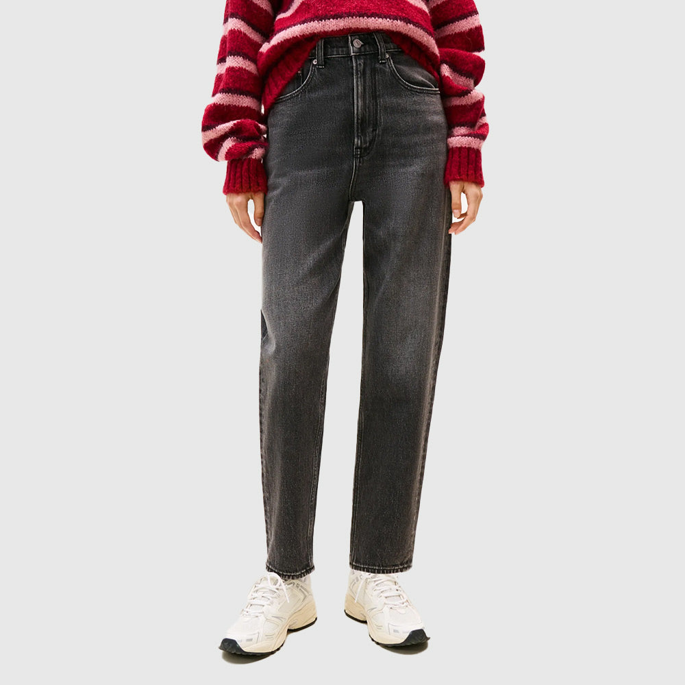 Ultra High Rise Tapered Mom Jeans - Denim Black