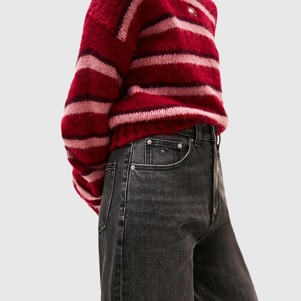 Ultra High Rise Tapered Mom Jeans - Denim Black