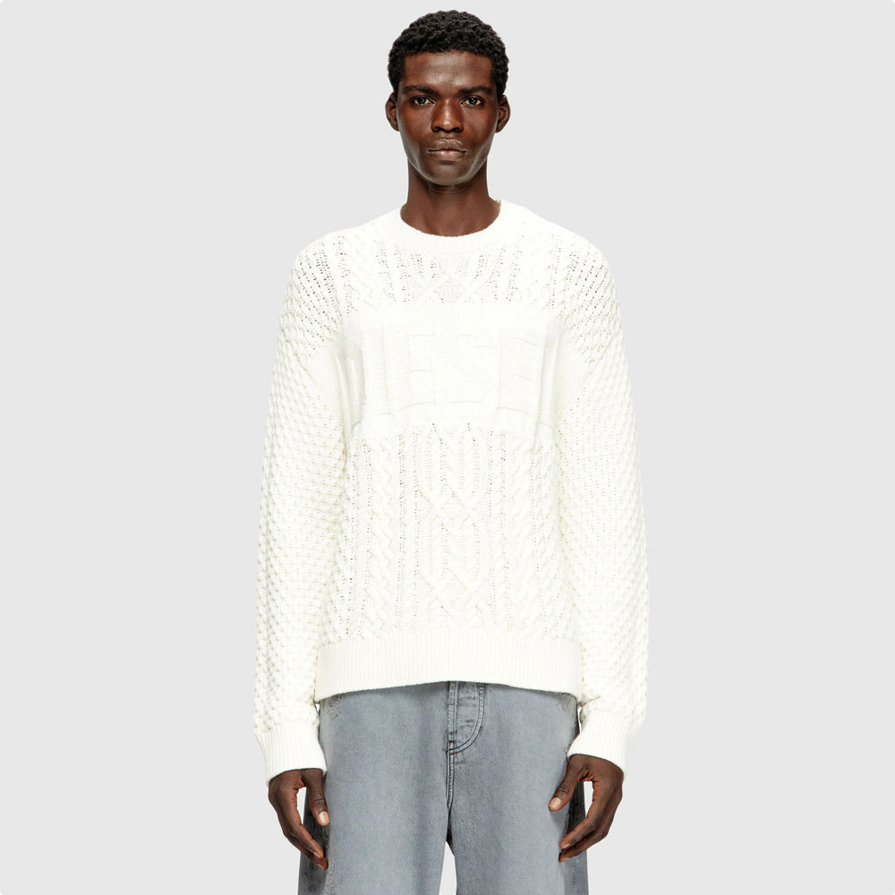 Diesel K-Aubin Sweater - White |ThirdBaseUrban