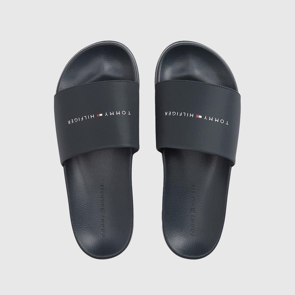 Logo Textured Pool Slides - Navy
