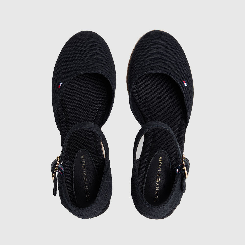 Canvas Wedge Espadrilles - Black