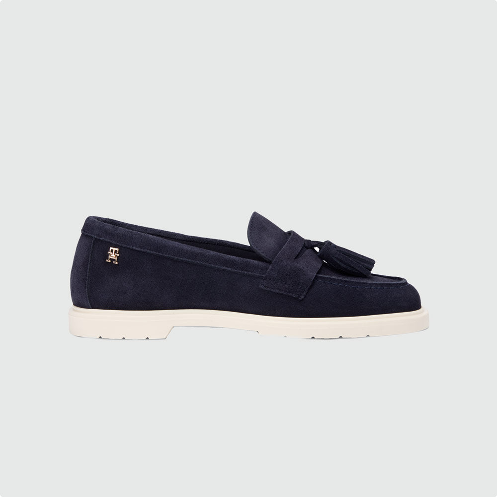 Tommy Hilfiger Light Suede Tassel Loafer - Navy |ThirdBaseUrban