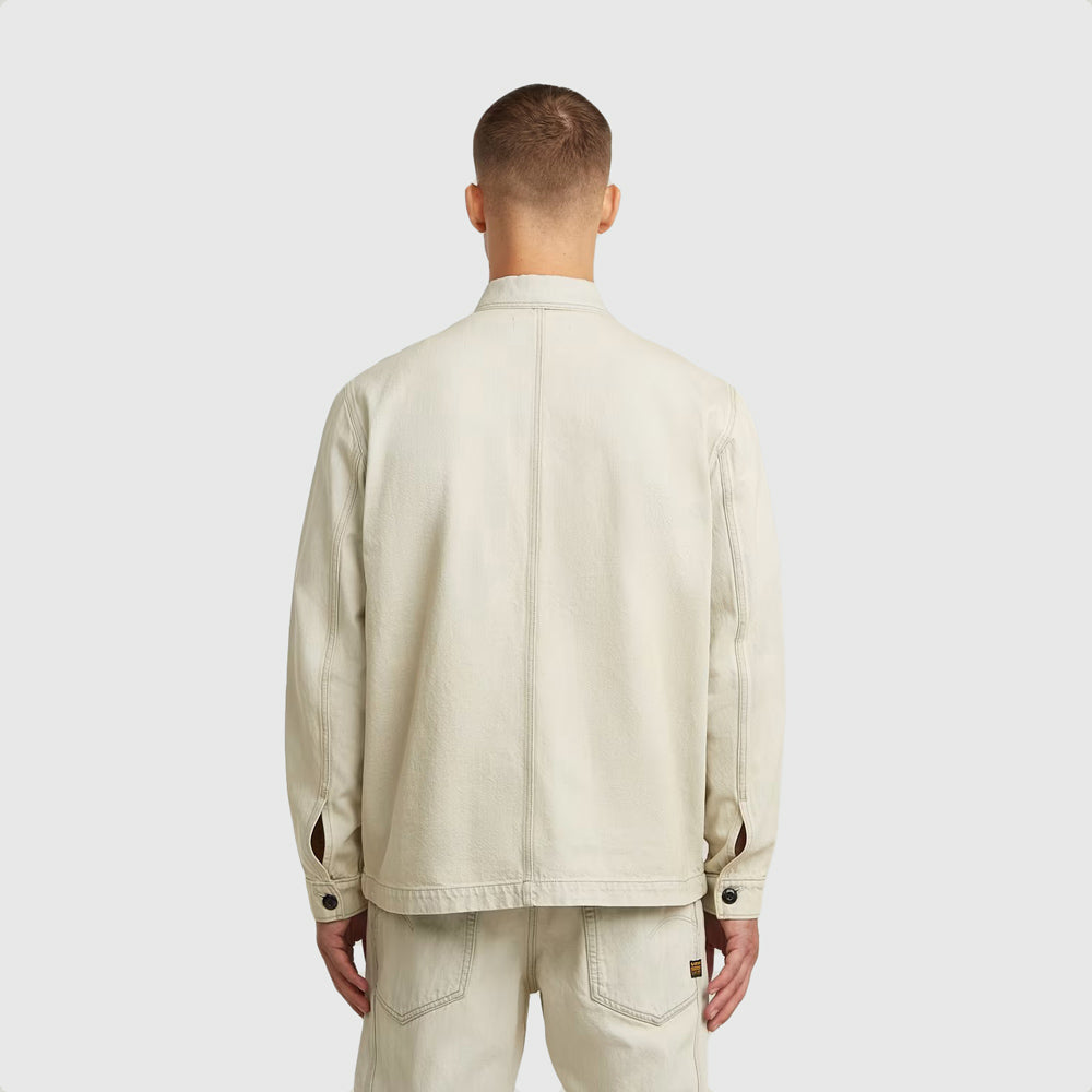 Beached Faded Vivianite Grey Overshirt - Offwhite