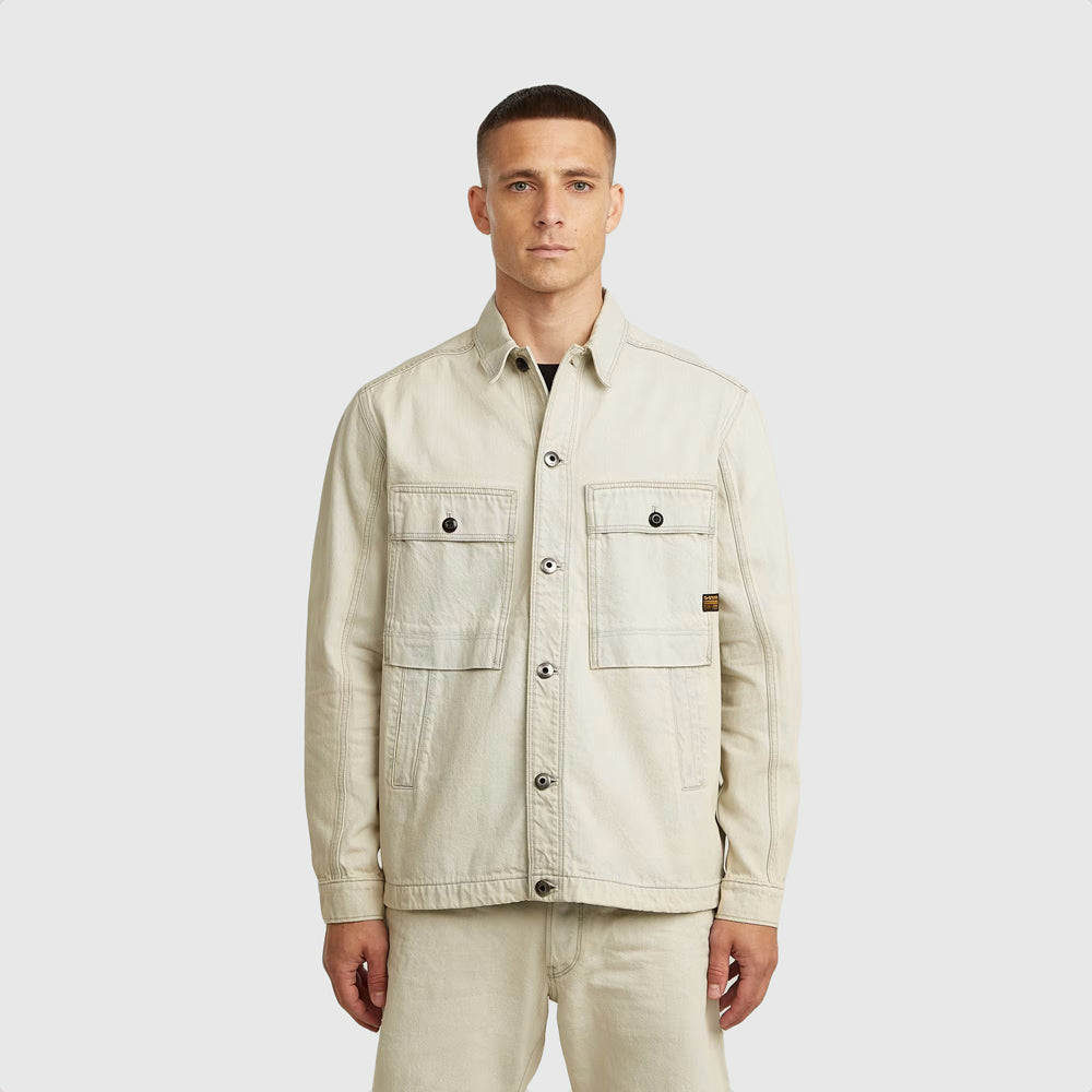 G-Star Beached Faded Vivianite Grey Overshirt - Offwhite |ThirdBaseUrban