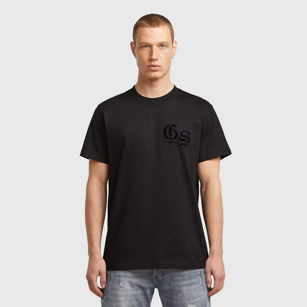 G-Star Flock Back T-Shirt - Black |ThirdBaseUrban