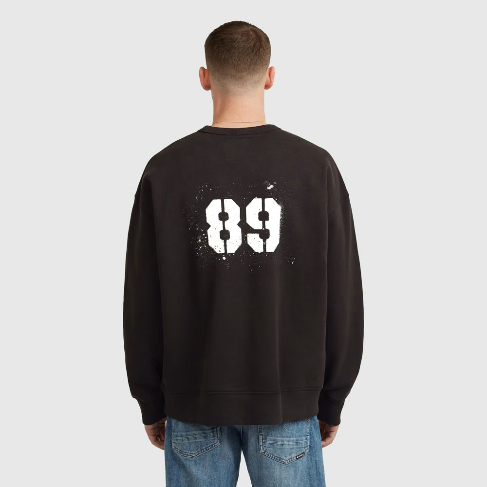 Sprayed 89 Gr Loose Sweat Top - Black