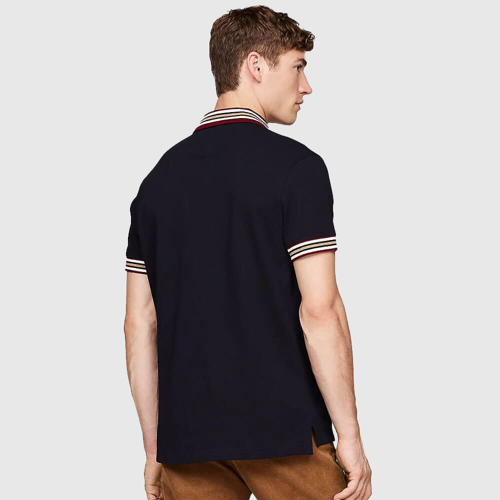 Stripe Collar Golfer - Navy