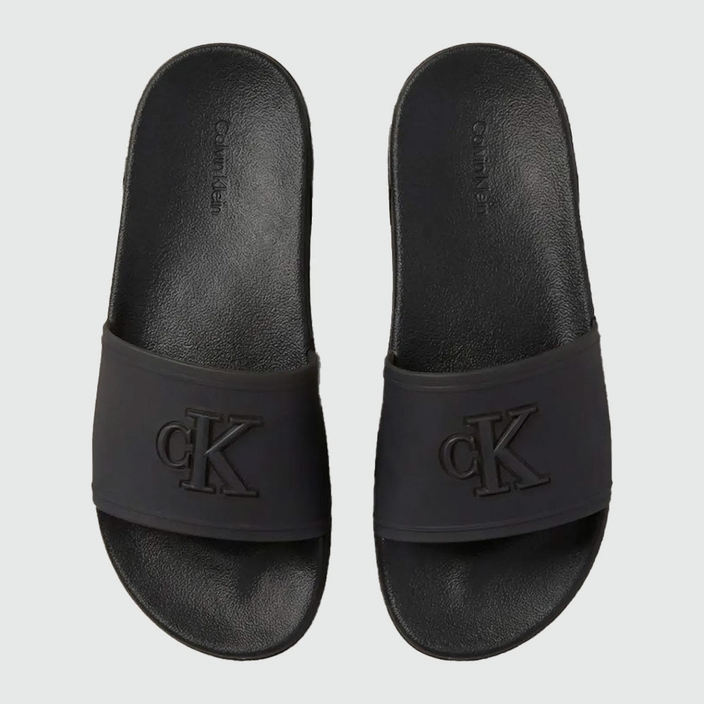 Contoured Signature Logo Slides - Black